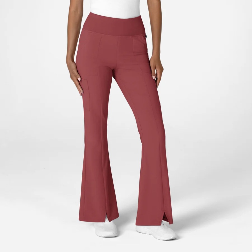 Wink Scrubs RENEW Mid Rise Cargo Flare Scrub Pant in Limited Edition Ruby (MP)